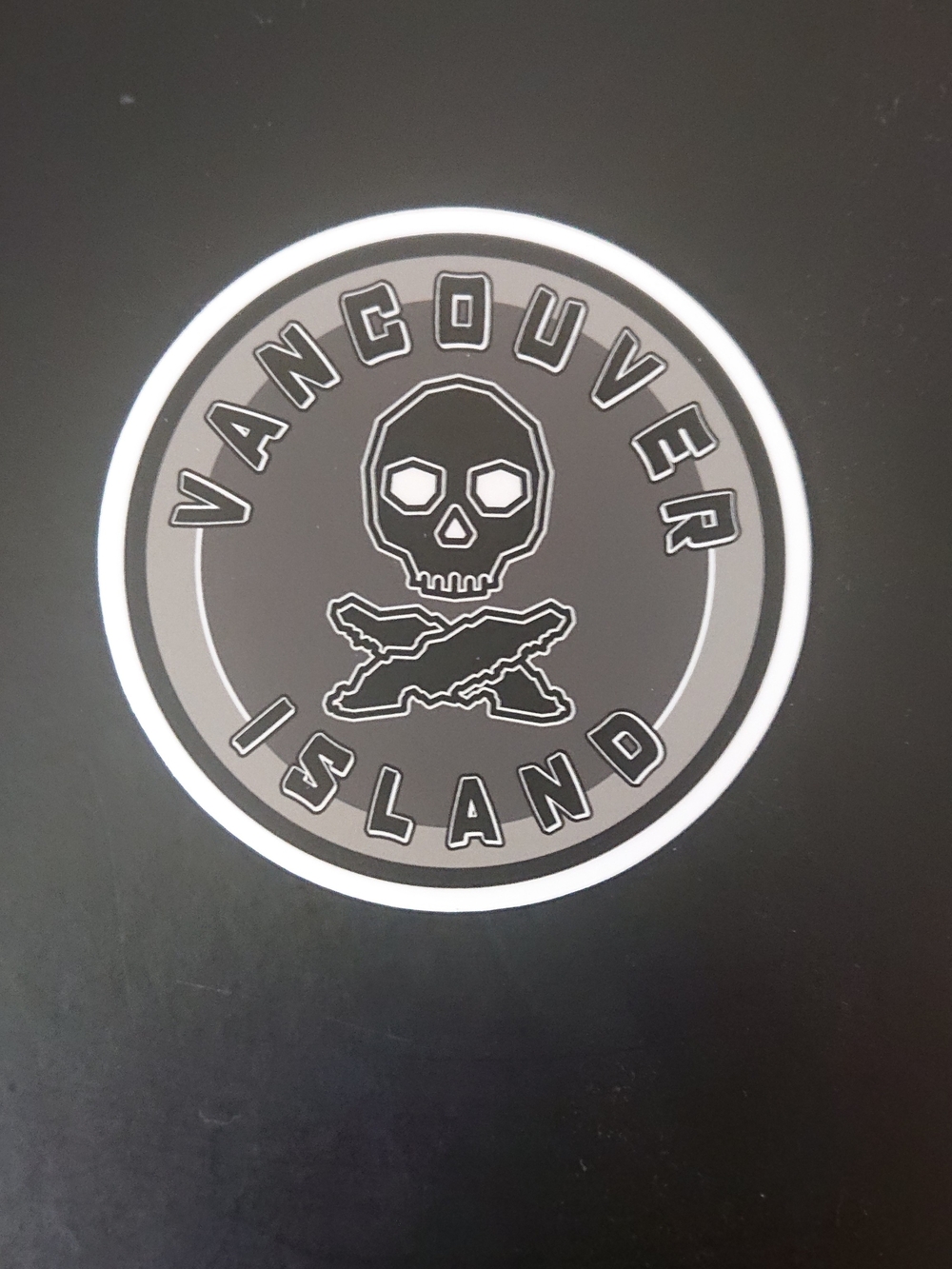 2 for $10 - Vancouver Island 3" Round Vinyl Sticker - Skull and Islands